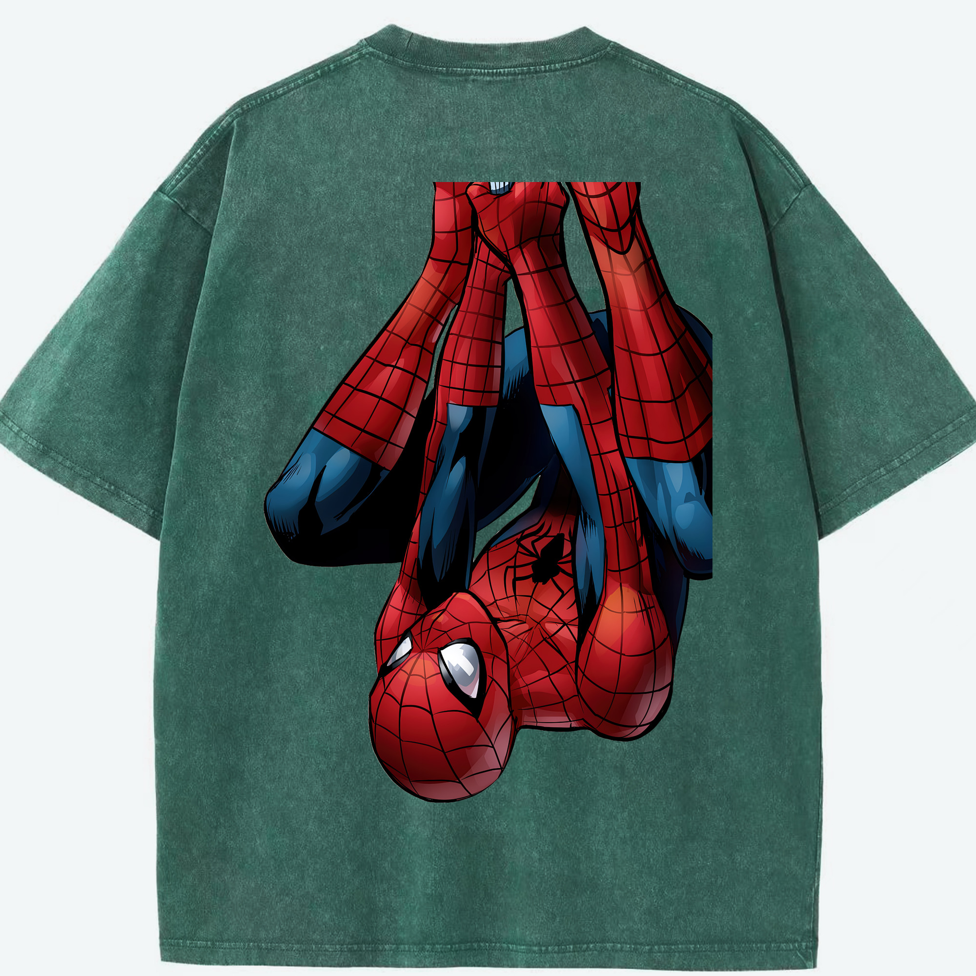 （画像用） Spider Man スパイダーマン 綿100% ヴィンテージ風 半袖Tシャツ（背面プリント）